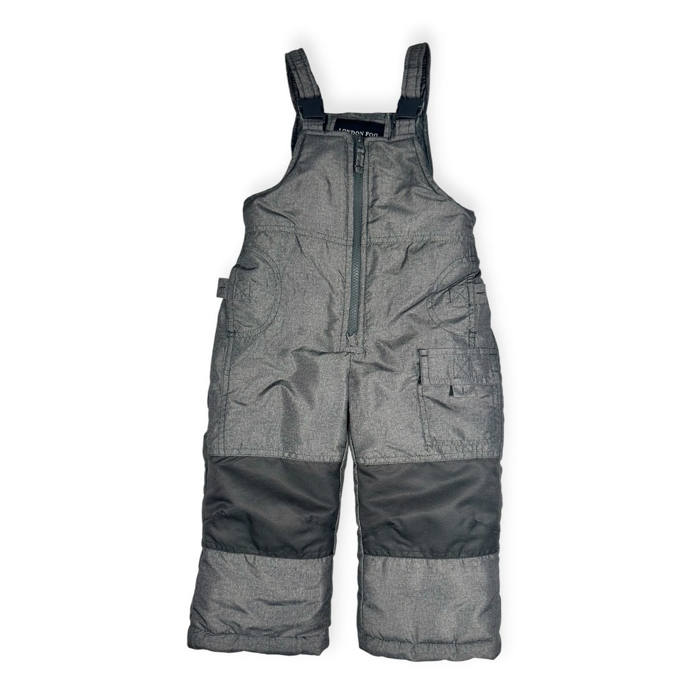 London Fog Snow Bib Overalls Grey Excellent 2T Kids